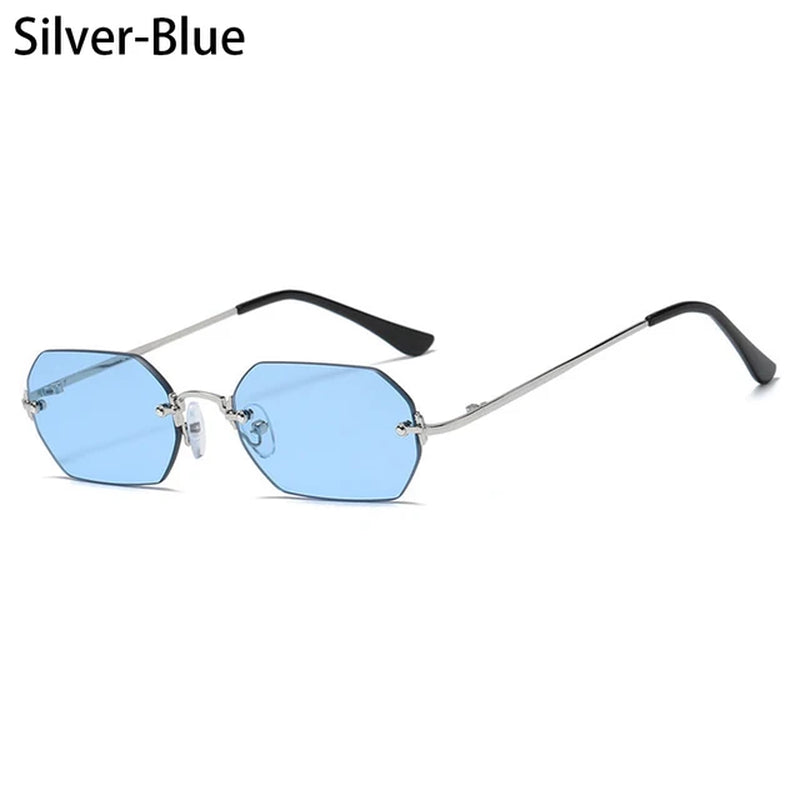 Luxury Rimless Square Sunglasses Man Brand Designer Frameless Gradient Sun Glasses Woman Fashion Vintage Metal Oculos De Sol
