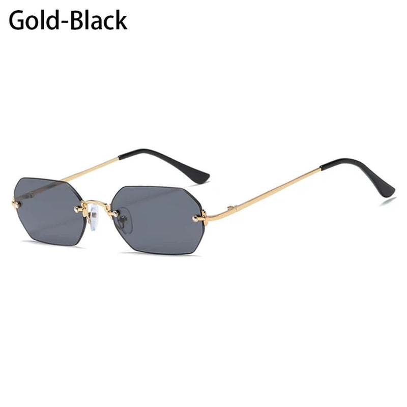 Luxury Rimless Square Sunglasses Man Brand Designer Frameless Gradient Sun Glasses Woman Fashion Vintage Metal Oculos De Sol