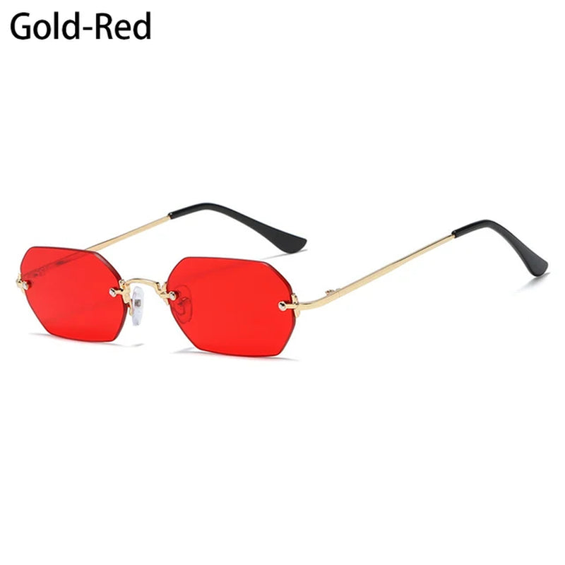 Luxury Rimless Square Sunglasses Man Brand Designer Frameless Gradient Sun Glasses Woman Fashion Vintage Metal Oculos De Sol